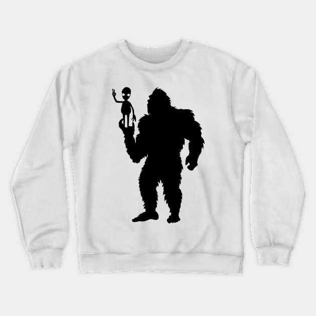 Bigfoot Alien Silhouette Crewneck Sweatshirt by Tesszero